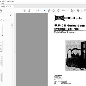 Landoll Drexel Forklift SLF40 E Series Base IPB SwingMast Lift Truck Parts Manual PDF