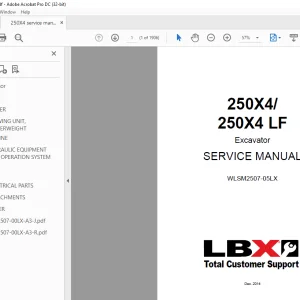 Link-Belt 250X4 250X4 LF Excavator SERVICE MANUAL WLSM2507-05LX - PDF DOWNLOAD