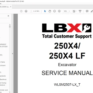 Link-Belt 250X4/250X4 LF Excavator SERVICE MANUAL WLSM2507-LX_T - PDF DOWNLOAD