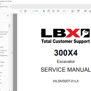 Link-Belt 300X4 Excavator SERVICE MANUAL WLSM3007-01LX - PDF DOWNLOAD