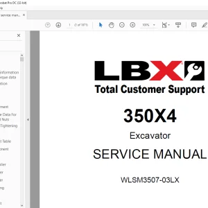 Link-Belt 350X4 Excavator SERVICE MANUAL WLSM3507-03LX - PDF DOWNLOAD