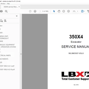 Link-Belt 350X4 Excavator SERVICE MANUAL WLSM3507-05LX - PDF DOWNLOAD