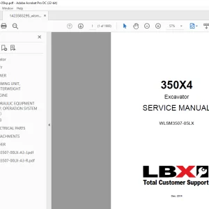 Link-Belt 350X4 Excavator SERVICE MANUAL WLSM3507-05LX - PDF DOWNLOAD