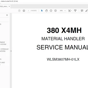 Link-Belt 380 X4MH MATERIAL HANDLER SERVICE MANUAL WLSM3807MH-01LX PDF