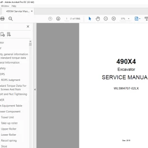 Link-Belt 490X4 Excavator SERVICE MANUAL WLSM4707-02LX - PDF DOWNLOAD