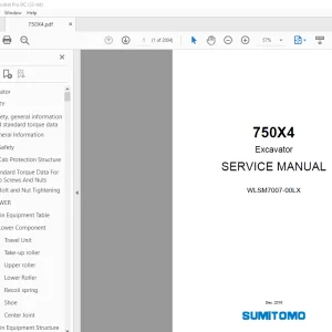 Link-Belt Sumitomo 750X4 Excavator SERVICE MANUAL WLSM7007-00LX - PDF DOWNLOAD