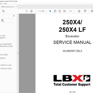 Link belt 250X4 250X4 LF Excavator SERVICE MANUAL WLSM2507-05LX PDF