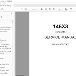 Linkbelt 145X3 Excavator SERVICE MANUAL WLSM1456-01LX - PDF DOWNLOAD
