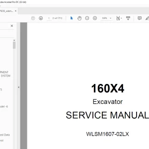 Linkbelt 160X4 Excavator SERVICE MANUAL WLSM1607-02LX - PDF DOWNLOAD