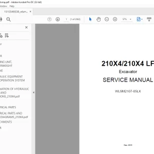 Linkbelt 210X4/210X4 LF Excavator SERVICE MANUAL WLSM2107-05LX  - PDF DOWNLOAD