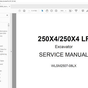 Linkbelt 250X4/250X4 LF Excavator SERVICE MANUAL WLSM2507-08LX - PDF DOWNLOAD