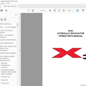 Linkbelt 80X3 HYDRAULIC EXCAVATOR OPERATOR'S MANUAL - PDF DOWNLOAD