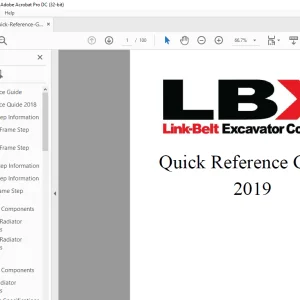 Linkbelt EXCAVATOR 2019 Quick Reference Guide Manual - PDF DOWNLOAD
