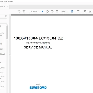 Linkbelt Sumitoma 130X4/130X4 LC/130X4 DZ A3 Assembly Diagrams SERVICE MANUAL PDF
