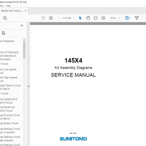 Linkbelt Sumitomo 145X4 A3 Assembly Diagrams SERVICE MANUAL - PDF DOWNLOAD