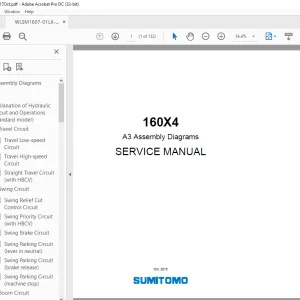 Linkbelt Sumitomo 160X4 A3 Assembly Diagrams SERVICE MANUAL - PDF DOWNLOAD