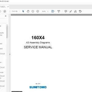Linkbelt Sumitomo 160X4 A3 Assembly Diagrams SERVICE MANUAL - PDF DOWNLOAD