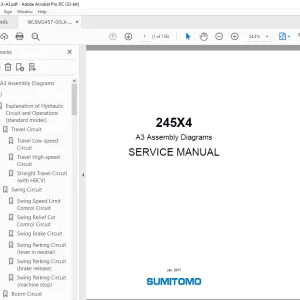 Linkbelt Sumitomo 245X4 A3 Assembly Diagrams SERVICE MANUAL - PDF DOWNLOAD