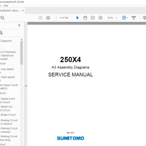 Linkbelt Sumitomo 250X4 A3 Assembly Diagrams SERVICE MANUAL - PDF DOWNLOAD