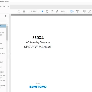 Linkbelt Sumitomo 350X4 A3 Assembly Diagrams SERVICE MANUAL - PDF DOWNLOAD
