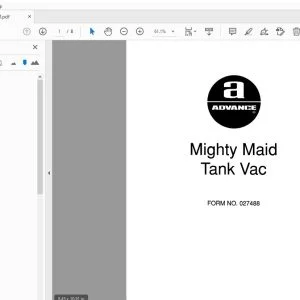 Advance Mighty Maid Tank Vac Parts Manual - PDF DOWNLOAD
