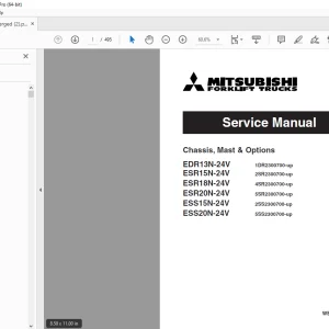 Mitsubishi Forklift Truck EDR13N-24V ESR15N-24V ESR18N-24V ESR20N-24V ESS15N-24V ESS20N-24V Service Manual PDF