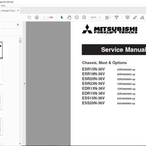 Mitsubishi Forklift ESR15N-36V ESR18N-36V ESR20N-36V ESR23N-36V EDR13N-36V EDR15N-36V ESS15N-36V ESS20N-36V Service Manual PDF