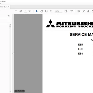 Mitsubishi Forklift Reach Truck ESR EDR ESS Service Manual P.NO WENBM8550-01 - PDF