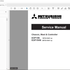 Mitsubishi Forklift Truck EOP15N EOP15HN Service Manual P.NO 99759-7L110 - PDF