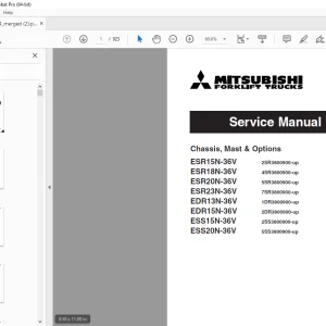 Mitsubishi Forklift ESR15N-36V ESR18N-36V ESR20N-36V ESR23N-36V EDR13N-36V EDR15N-36V ESS15N-36V ESS20N-36V Service Manual PDF