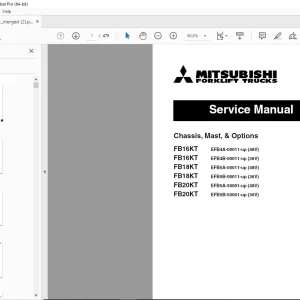 Mitsubishi Forklift Truck FB16KT FB16KT FB18KT FB18KT FB20KT FB20KT Service Manual P.NO 99719-57120