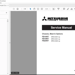 Mitsubishi Forklift Truck FB16NT FB18NT FB20NT Service Manual P.NO 999719-78110 PDF