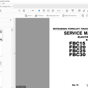 Mitsubishi Forklift FBC15 FBC20 FBC25 FBC30 Electric Motor & Control Service Manual PDF