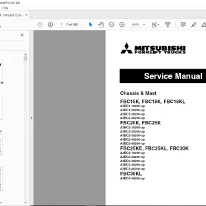 Mitsubishi Forklift FBC15K FBC18K FBC18KL FBC20K FBC25K FBC25KE FBC25KL FBC30K FBC30KL Service Manual PDF