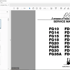 Mitsubishi Forklift FG10 FG14 FG15 FD18 FG20 FG25 FG30 FG35A FD10 FD14 FD15 FD18 FD20 FD25 FD30 FD35A Service Manual PDF