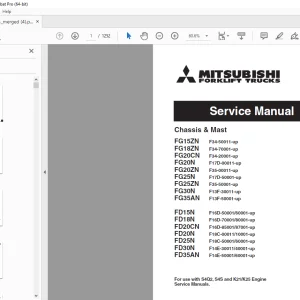 Mitsubishi Forklift FG15ZN FG18ZN FG20ZN FG20N FG20ZN FG25N FG25ZN FG30N FG35AN FD15N FD18N FD20CN FD20N FD25N FD30N FD35AN Service Manual PDF
