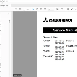 Mitsubishi Forklift FGC15K FGC18K FGC20K FGC20K HO FGC25K FGC25K HO FGC30K Service Manual PDF