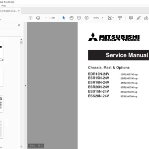 Mitsubishi Forklift EDR13N-24V ESR15N-24V ESR18N-24V ESR20N-24V ESS15N-24V ESS20N-24V Service Manual PDF