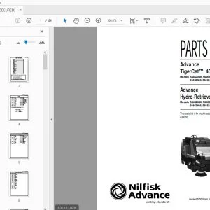 NILFISK ADVANCE TIGERCAT 4500 HYDRO-RETRIEVER 4500 PARTS MANUAL - PDF