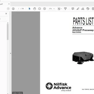 Nilfisk Advance 2052G/P Presweep Parts Manual - PDF DOWNLOAD