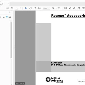 Nilfisk Advance 3 & 6 Hose Attachments, Magnetic Bar Roamer Accessories Parts Manual - PDF DOWNLOAD