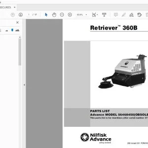 Nilfisk Advance 56468450 (Obsolete) Retriever 360B Parts Manual - PDF DOWNLOAD