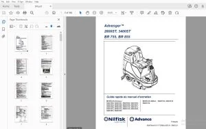 Nilfisk Advance Advenger 2800ST, 3400ST BR 755, BR 855 Guide rapide du manuel d’entretien - PDF