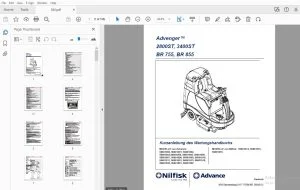 Nilfisk Advance Advenger 2800ST, 3400ST BR 755, BR 855 Kurzanleitung des Wartungshandbuchs - PDF DOWNLOAD