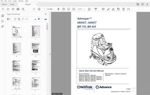 Nilfisk Advance Advenger 2800ST, 3400ST BR 755, BR 855 Quick Start Service Manual - PDF DOWNLOAD