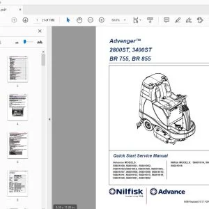 Nilfisk Advance Advenger 2800ST, 3400ST BR 755, BR 855 Quick Start Service Manual - PDF DOWNLOAD