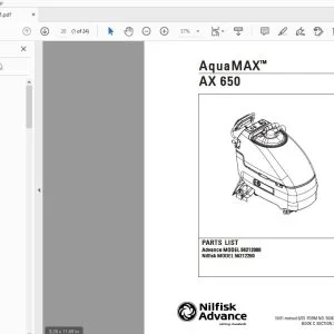 Nilfisk Advance AquaMax AX 650 Parts Manual 56042420 - PDF DOWNLOAD