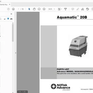 Nilfisk Advance Aquamatic 20B Parts Manual - PDF DOWNLOAD