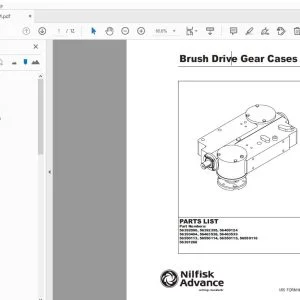 Nilfisk Advance Brush Drive Gear Cases Spare Parts Manual PDF