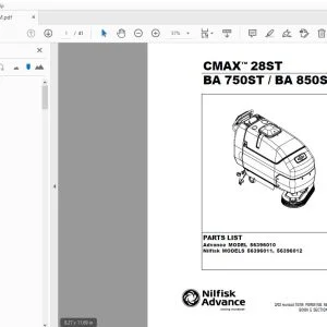 Nilfisk Advance CMAX 28ST BA 750ST BA 850ST Parts Manual - PDF DOWNLOAD